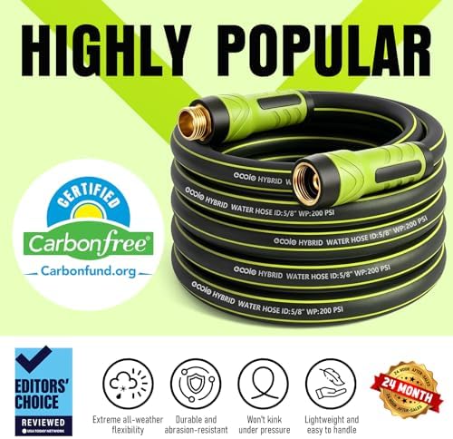 Garden Hose 75ft x 5/8", Heavy Duty Water Hose, Flexible and Durable, Kink Resistant Lightweight Hybrid Hose, Leakproof Yard Hose with Male to Female Fittings - Image 2