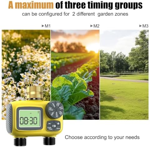 Garden Hose Faucet Timer 2 Zone Watering Timer for Home and Garden House Use Programmable Irrigation Controller ABS - Image 2