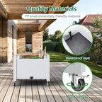 Vixzen Raised Garden Bed with Wheels Outdoor,Resin Weatherproof Planter Box with Drain Hole and Water Level Detector,for Planting Plants Vegetables(Ashen 30.04"×17.72"×17.56" - Image 5