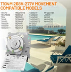 New T104M Mechanical Timer Switch (Mechanism Only), 24-Hour Heavy-Duty Timer Switch for Pool Pumps, 208V-277V 40A DPST, with High-Contrast White Dial, 4 Pairs of Trippers Included - Image 3