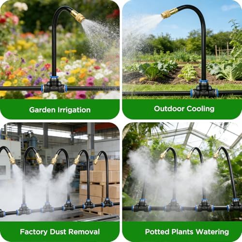 DEMORA 50FT Automatic Drip Irrigation Kit, Bendable Watering Hose with Multi Sprinkler Heads, Misting System for Garden Yard Outdoor Plants Greenhouse - Image 6