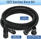 1HP 900 GPH Portable Garden Transfer Pump with 13 ft Suction Hose Kit - Image 4