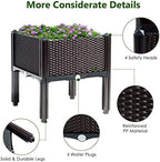 GRAFFY Set of 4 Raised Garden Bed Kits, Elevated Garden Beds with Self-Watering Design, Raised Garden Boxes for Flowers Vegetables and Herbs, Planting Box Container for Patio Yard Balcony (Brown) - Image 4