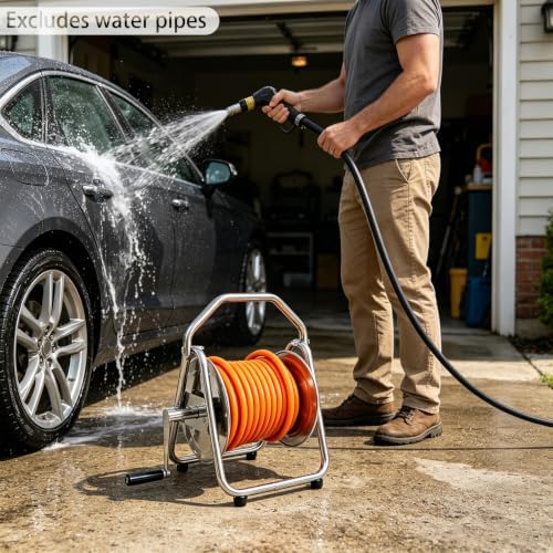 Metal Garden Hose Reel, Water Hose Storage Spool, Hold 131FT of 1/2" Pipe - Image 7