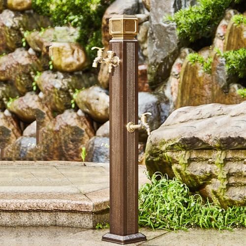 Outdoor Water Fountain Water Column with Faucet，freestanding Garden Hose Holder with Full Copper Faucet，Yard Hydrant Water Feature Fountain Water Dispenser ，for Garden Irrigation and Watering by Unknown