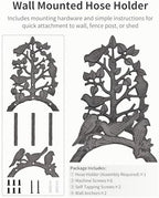 Cast Iron Garden Hose Holder Wall Mount, Rustic Heavy Duty Water Hose Hanger Storage Rack, Decorative Vintage Hose Reel Organizer for Outside Garden Yard Patio, Birds on Branch Design - Image 3
