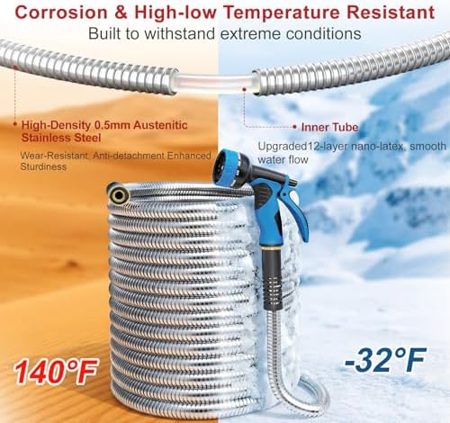 Lefree 100ft Metal Garden Hose with Upgraded Leak‑Proof Rubber Sleeve - Image 5