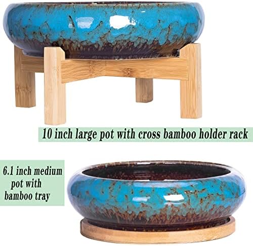 ARTKETTY Succulent Pots - 7.3/10 Inch Large Plant Pots Set of 2 - Image 2