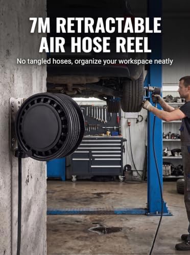 Retractable Air Hose Reel, 1/4" x 23Ft Hybrid Polymer Hose,450 PSI Max - Image 4