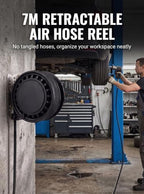 Retractable Air Hose Reel, 1/4" x 23Ft Hybrid Polymer Hose,450 PSI Max - Image 4