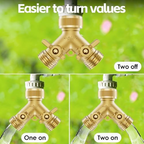 3/8" Lightweight Coil Garden Hose 75FT+Brass Garden Hose Splitter 2 Way - Image 6