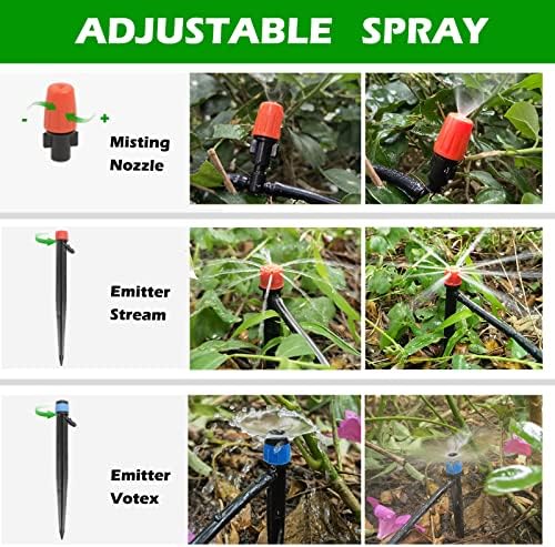 Maotong 240FT Drip Irrigation System Kit, Automatic Garden Watering Misting System for Greenhouse, Yard, Lawn, Plant with 1/2 inch Hose 1/4 inch Distribution Tubing and Accessories - Image 4