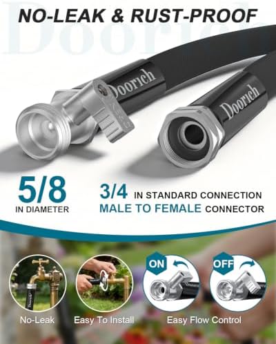 100ft Garden Hose, Ultra Lightweight Flat Water Hose with Valve - Image 3