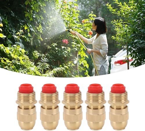 Brass Hose Nozzle Heavy Duty Brass 10Pcs G1/2 Male Thread Sprinkler Nozzle Garden Irrigation Water Spray Adjustable Watering Sprayer Nozzle (Small Body) - Image 5