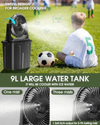 Ausic Portable Misting Fan, 9L 10-inch Outdoor Mist Fans for Outside Patios Cooling, 30000mAh Rechargeable Battery Fan with Water Box, 3 Strong Winds, 3 Spray Mister, Camping/Beach Summer Essentials - Image 3