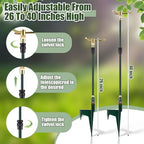 Funnymoom 2 Pack 3-arm Rotating Telescoping Sprinkler 360 Degree Swivel Garden Sprinkler High Rise Lawn with Step Base up to 41.7 Inch for Large Area Coverage (Green) - Image 3