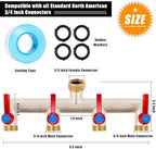 Upgraded Brass Garden Hose Splitter 4 Way Heavy Duty with Extension Handle - Image 2