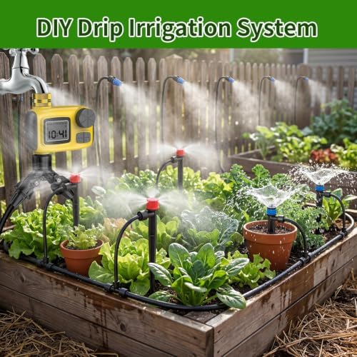 Drip Irrigation System, 165FT Garden Watering System with Water Timer - Image 6