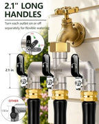 3-Way Garden Hose Splitter, Heavy-Duty Brass, 3/4" GHT, Black - Image 6