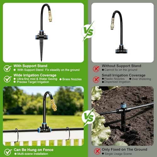 Thiswing 200FT 360° Adjustable Irrigation System with Stake Holders - Image 4