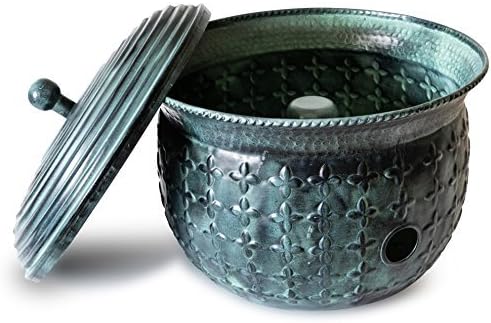 LifeSmart Garden Hose Storage Pot Holder with Lid Forest Green, Woven Whisper) | Water Hose Pot Container For Outside and Indoor Use | Handmade Pot by Cololight