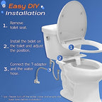 SAMODRA Ultra-Slim Hygienic Bidets Attachment for Existing Toilets - Adjustable Fresh Water Pressure Dual Nozzle (Frontal & Rear Wash) Easy to Install, Rose Gold - Image 4