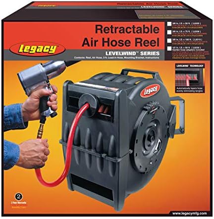 Legacy Levelwind Retractable Air Hose Reel, 3/8 in. x 100 ft., PVC - L8310 - Image 2