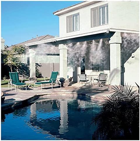 Misting Cooling System, Pre-Assembled Misting Kit, Misting Line + Brass Mist Nozzles + a Brass Adapter(3/4") Outdoor Mister for Patio Garden Greenhouse Trampoline Sprinkle ( Color : Black , Size : 6m/ - Image 3