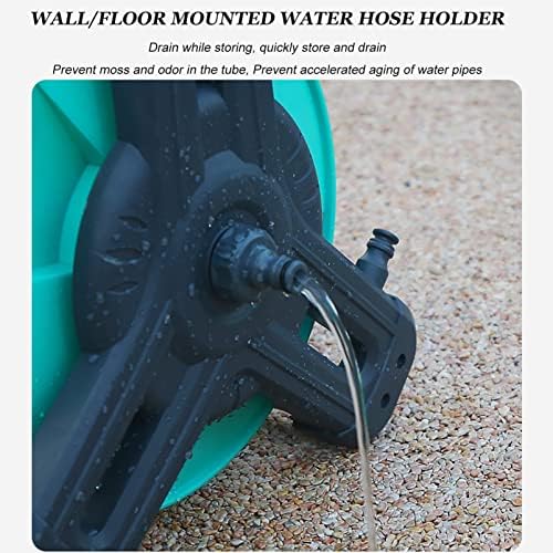 Garden Mobile Hose Reel with Water Pipe, Wall/Floor Mounted Water Hose Holder with Crank Handle, Portable Hose Storage Stand Water Pipe Rack, for Outside Gardening Car Cleaning Watering - Image 5