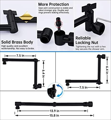 G-Promise All Metal 12 Inches Rainfall Shower Head with Handheld Combo - Image 5