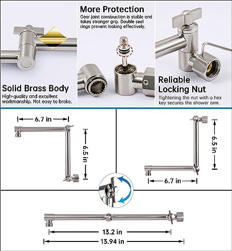 G-Promise All Metal 10 Inches Rainfall Shower Head with Handheld Combo - Image 4