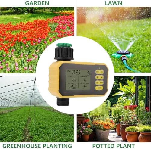 Solar Sprinkler Timer Adjustable,Programmable Automatic Irrigation Controller,Automatic Watering Garden Hose Water Timer with Rain Sensor - Image 5
