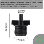 2pc Drip irrigation sprinkler fittings 1/4 inch barb tee single and double pipe diverter 4/7 mm hose connector(Type-C) - Image 2