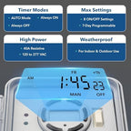 BN-LINK Pool Pump Timer Outdoor Digital Timer Box, Heavy Duty 7 Day Programmable, 2HP 40A Max, 120, 240, 277 VAC, for Pool Pump, Water Heater, Fans, SPA - Image 2