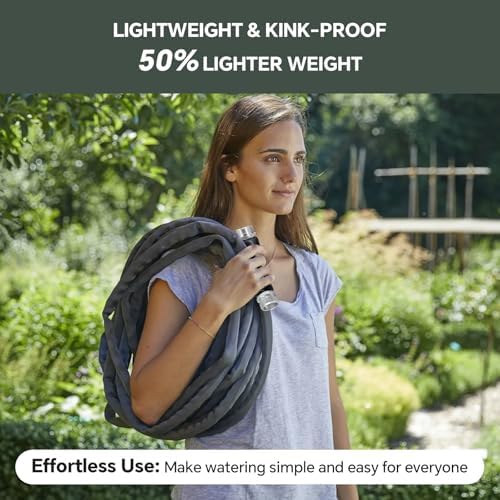 Garden Hose 25ft, Made of TPU(Not PVC), Ultra-Light & Flexible Water Hose, Non-Shrinking, Easy to Store, Drinking Water Safe Material, All-weather, Black&Gray - Image 5