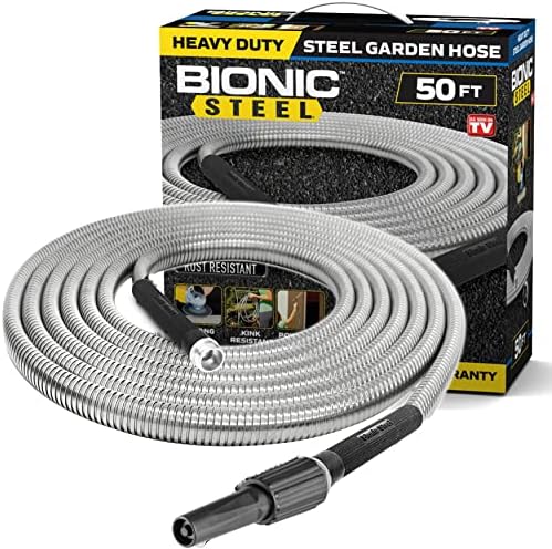 BIONIC STEEL 50 Foot 304 Stainless Steel Garden Hose Bundle with 25 Foot Rust-Proof Metal Home Garden Hose - Image 2