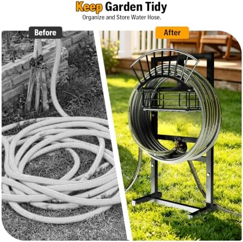 Garden Hose Holder with 45ft Water Hose, Brass Faucet - Image 5
