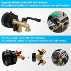 Upgrade Double Outlet IBC Tote Fittings, 275 330 Gallon IBC Tote Tank Hose Adapter 2.44" Fine Thread Water Tote Tank Hose Adapter, IBC Tote to Garden Hose Adapter for IBC Tote Water Tank - Image 2