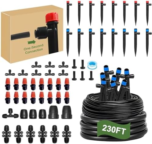 Drip Irrigation System for Garden, Greenhouse Watering System 230FT+Hose Timer - Image 2