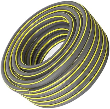 Heavy Duty Rubber Garden Hose Commercial Grade Flexible Outdoor Water Hose for Hot Cold Water Gray-4-points 10m by Unknown