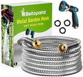 Beitopamz Metal Garden Hose 50 ft with Nozzle, Stainless Steel by BeitopamzGardenHose