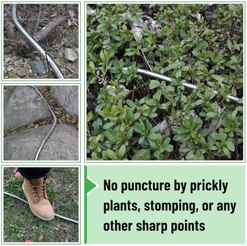 UNCO- Stainless Steel Metal Hose with 4 Function Brass Nozzle, 50 ft, No Kink, Metal Garden Hose - Image 6