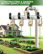 4 Way Hose Splitter, Heavy Duty Full Flow Garden Hose Splitter with 4 Large Metal Handles, Brass Water Hose Bib Splitter, T Adapter Connector with 3/4 - Inch GHT Thread (Green) - Image 7