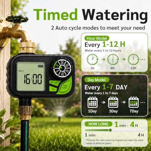 Sprinkler Timer for Garden Hose, Water Timer with Rain Delay, IP55 Weatherproof, Fits Standard 3/4" NH Hose Faucet - Image 3