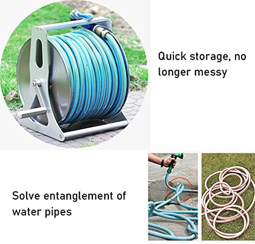 Portable Stainless Steel Wall Mount Hose Reel (Silver +DN15 20m blue pipe) - Image 3