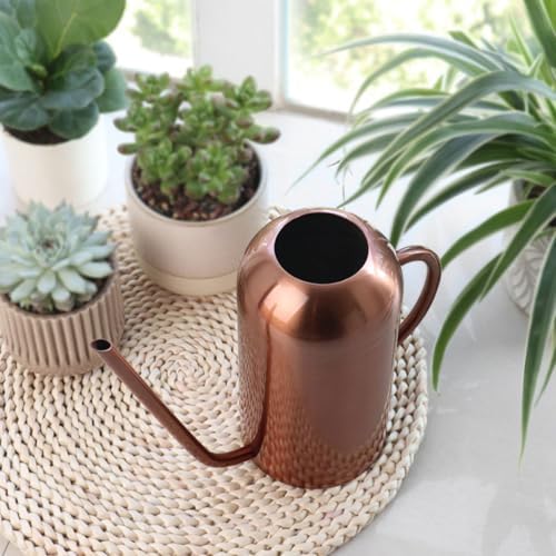 Vintage Stainless Steel Watering Can 1.5l with Long Spout for Garden and Indoor Plants, Copper Color Succulent Watering Pot for Flower Care - Image 6