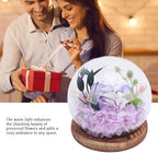 Zerodis H Icrafts Light LED Flower Glass Ball Lamp with Handcrafted Dome for Home Decor Bedroom Office Gift Rose Flowers Glass Globe (Type 2) - Image 5