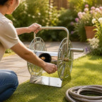 Simple Metal Hose Winder | Rust-Resistant Stainless Steel, Hose Reel with Hand Crank, Manual, for Garden, Yard, Gardeners, 100M - Image 7