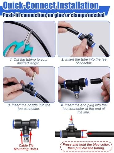 Outdoor Mist Cooling System for Dust Reduction, Fast-Lock Irrigation Kit - Image 6