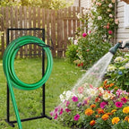 Freestanding Garden Hose Holder with Storage Basket, Black - Image 5